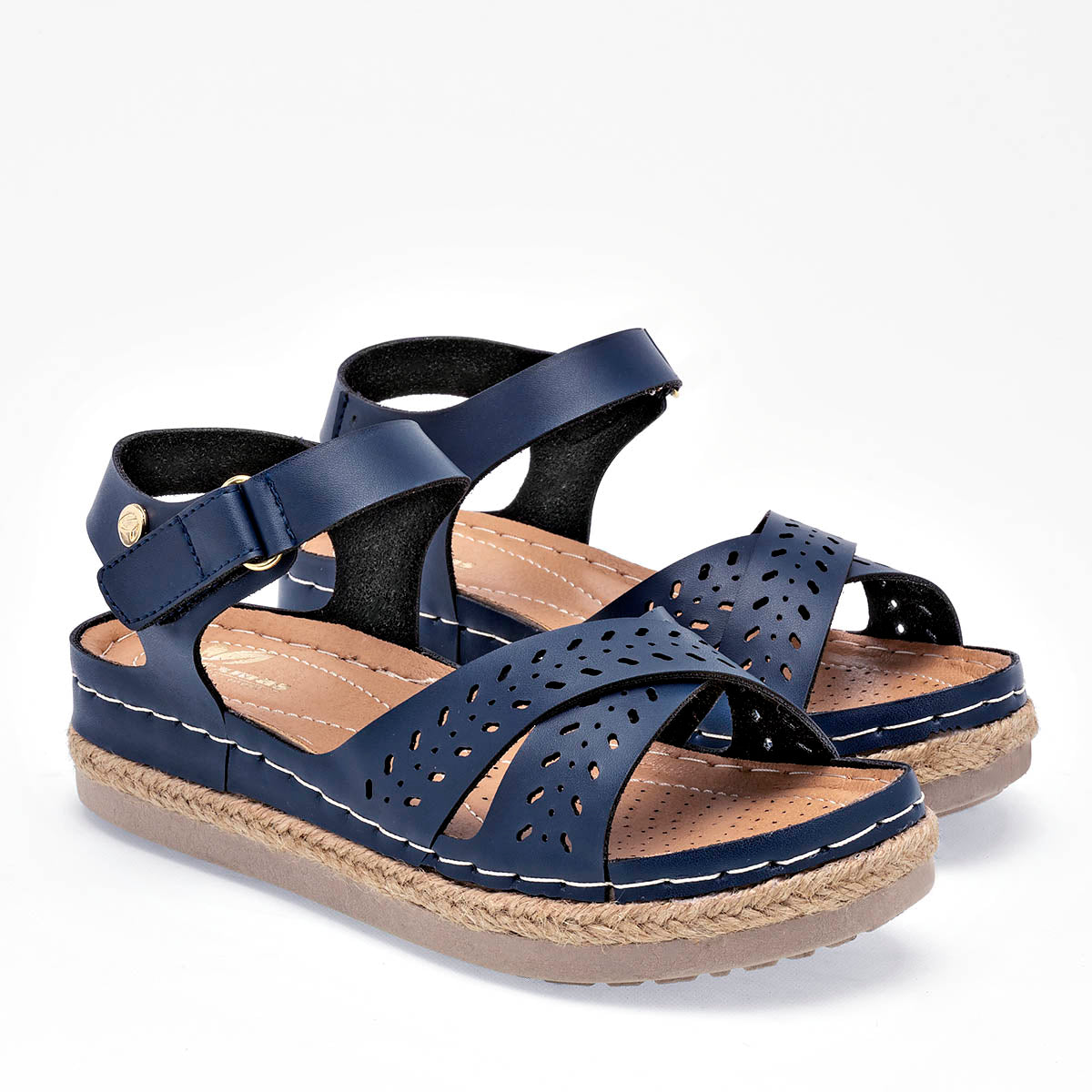 Sandalias confort para mujer marca Flexmas Azul marino cod. 125168