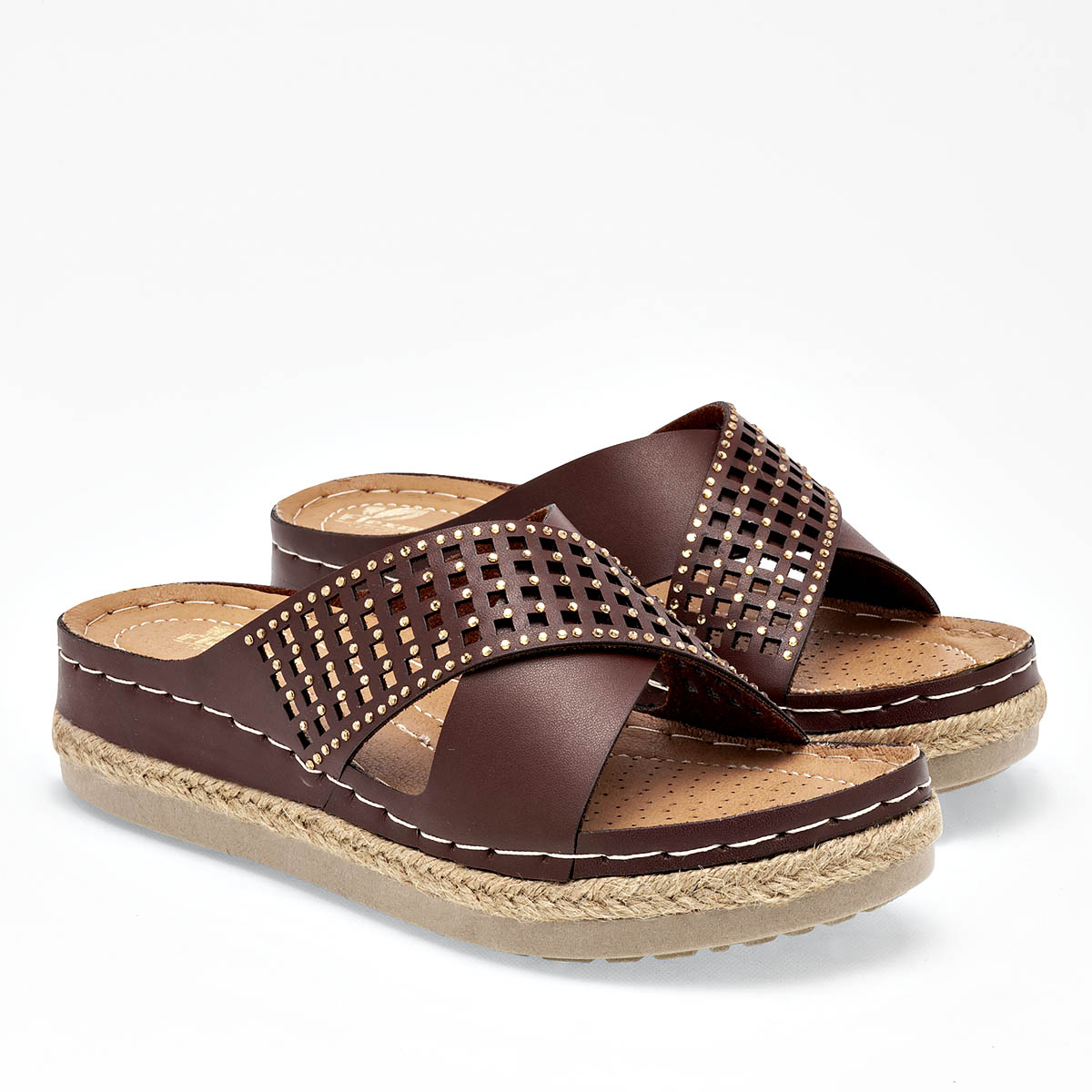 Sandalias confort para mujer marca Flexmas Café cod. 125170