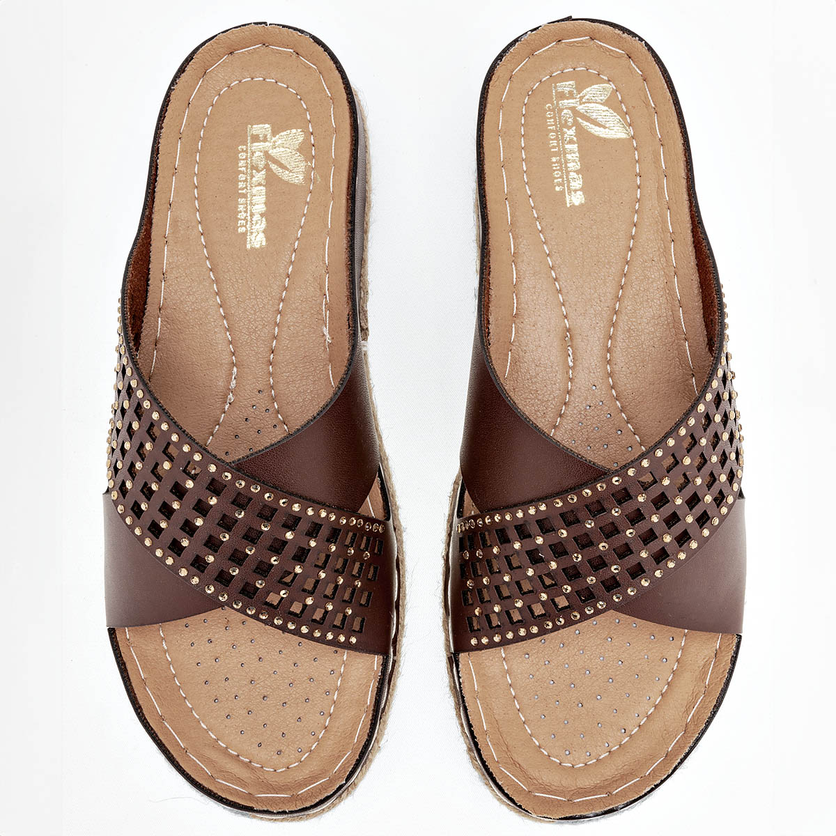 Sandalias confort para mujer marca Flexmas Café cod. 125170