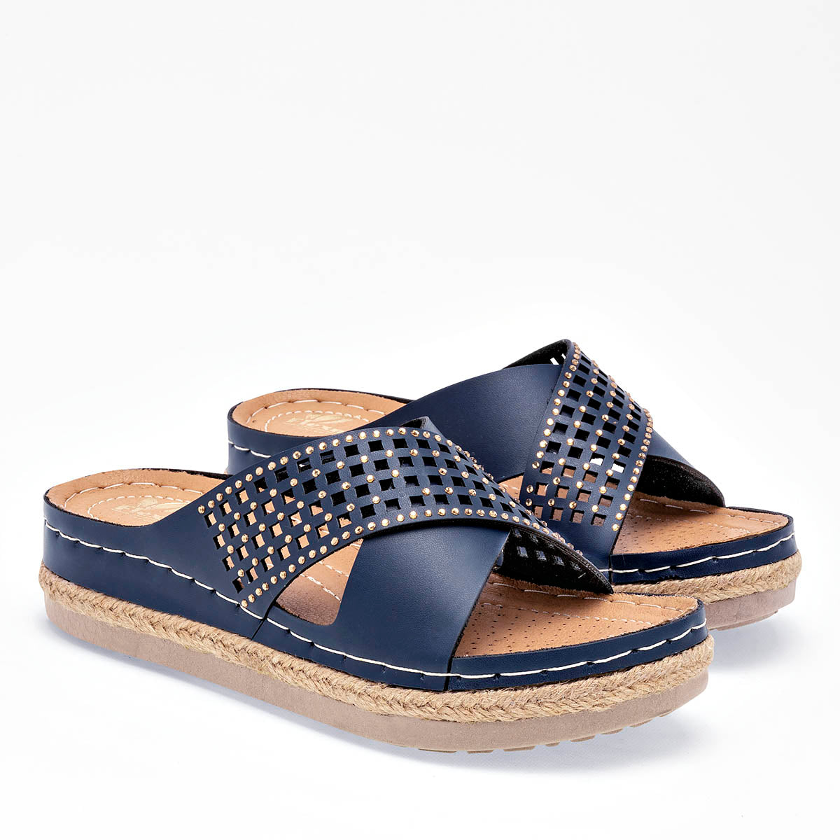 Sandalias confort para mujer marca Flexmas Azul marino cod. 125171