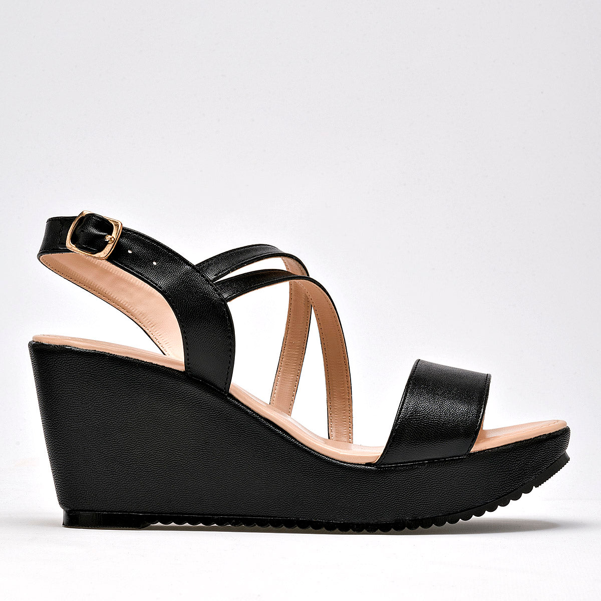 Sandalia plataforma para mujer marca Fratta Negro cod. 125174