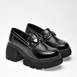 Mocasin chunky plataforma para mujer marca Giselle Negro cod. 125200