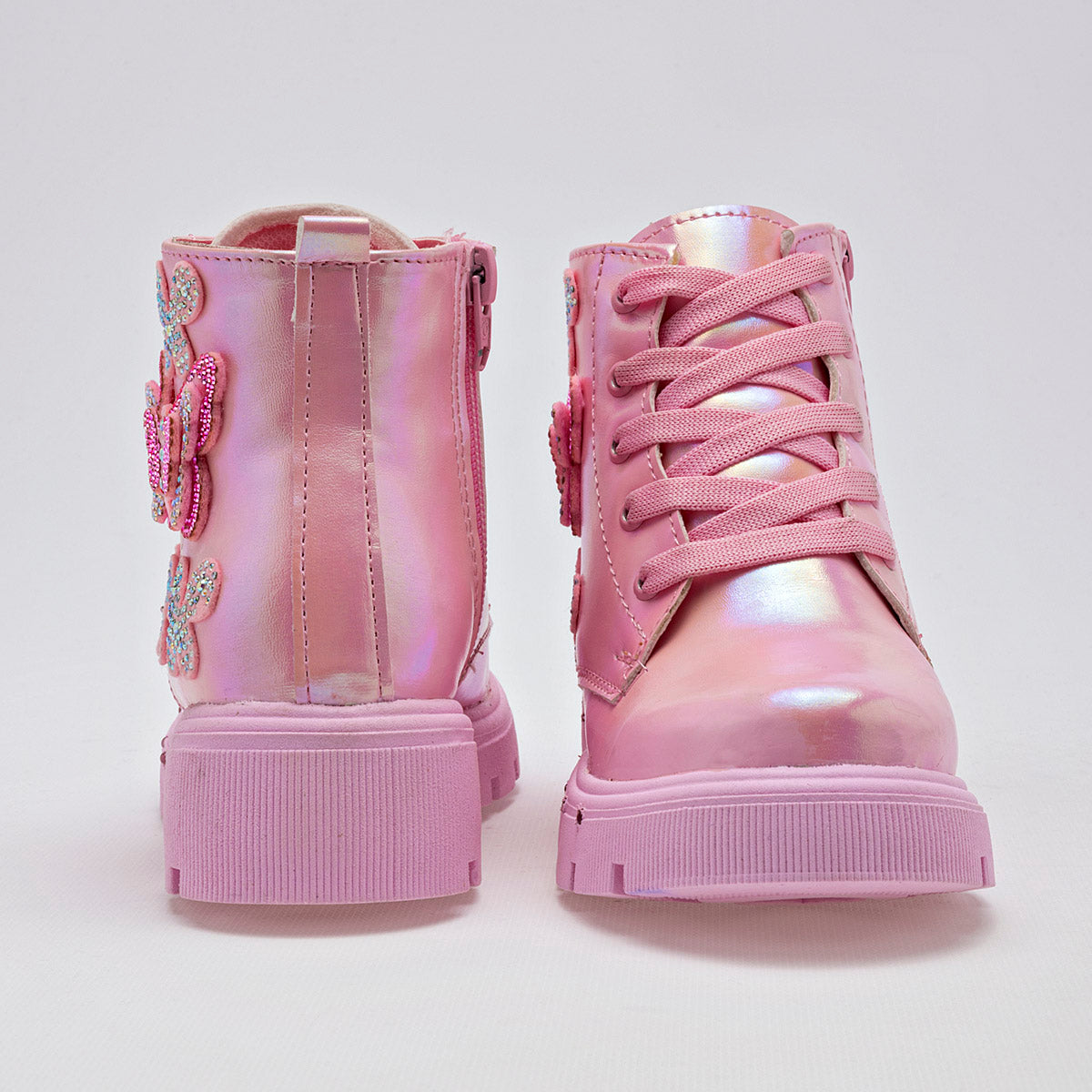 Bota cintas luces para niña marca Ks Rosa cod. 125296