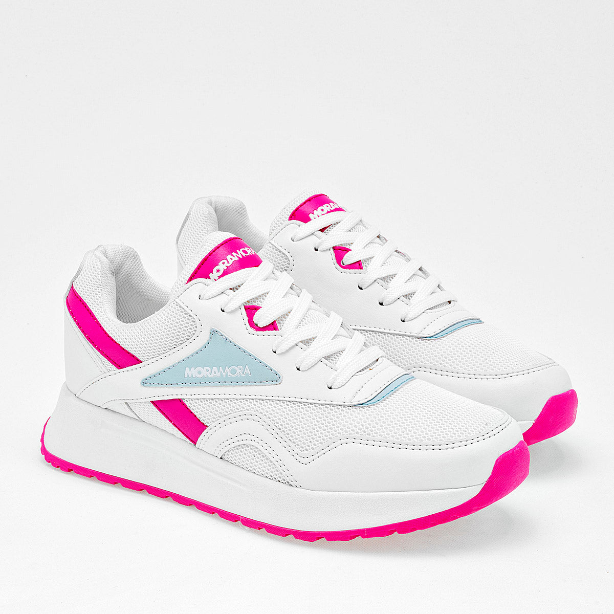 Tenis escolar para joven marca Moramora Blanco cod. 125515