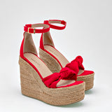 Sandalia Plataforma yute para mujer marca Nava & Co Rojo cod. 125565