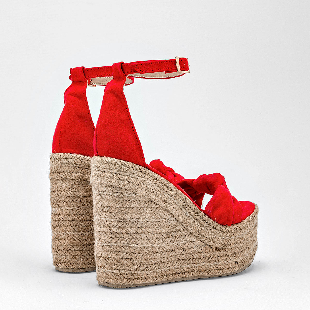 Sandalia Plataforma yute para mujer marca Nava & Co Rojo cod. 125565