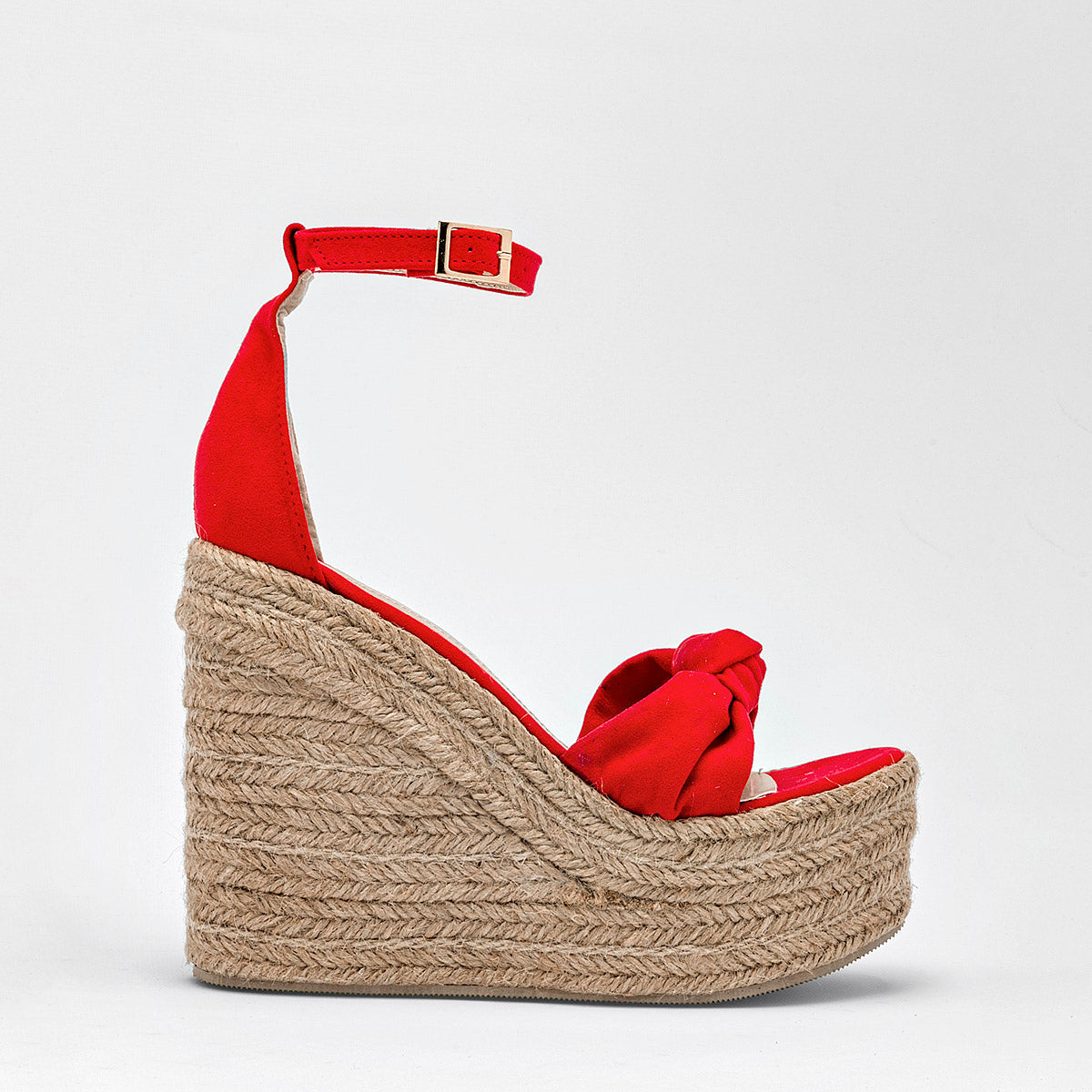 Sandalia Plataforma yute para mujer marca Nava & Co Rojo cod. 125565