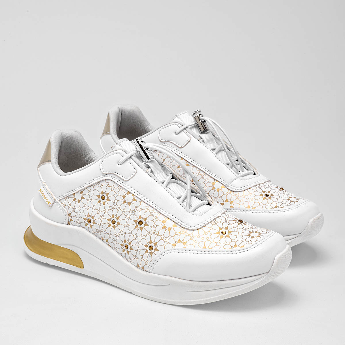 Tenis sneakers jogger para mujer marca Neosport Blanco cod. 125585