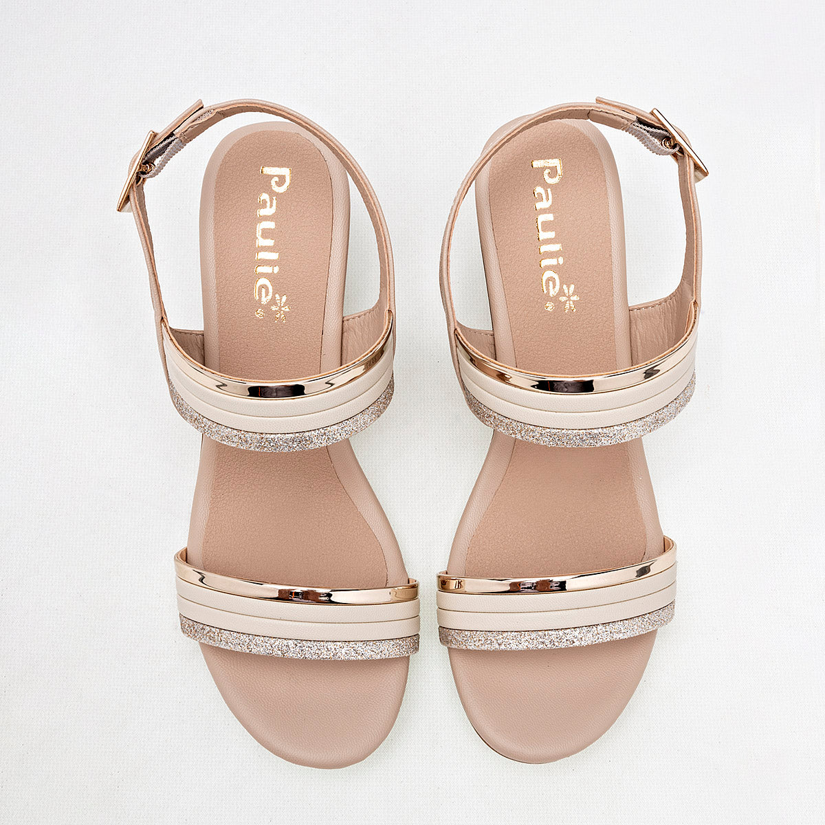 Sandalia Cuña Confort para mujer marca Paulie Beige cod. 125614