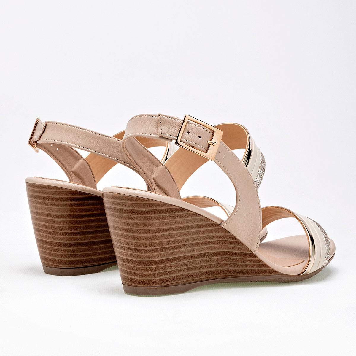 Sandalia Cuña Confort para mujer marca Paulie Beige cod. 125614