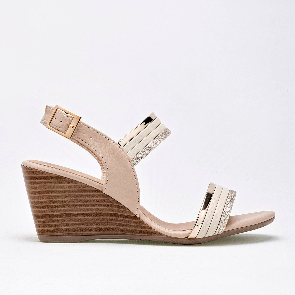 Sandalia Cuña Confort para mujer marca Paulie Beige cod. 125614