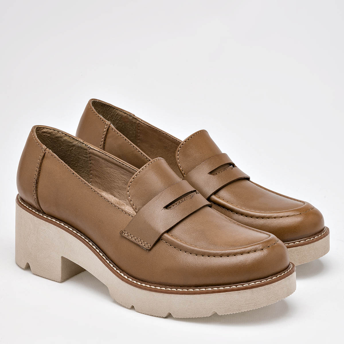 Mocasin chunky para mujer marca Seducta Café cod. 125716