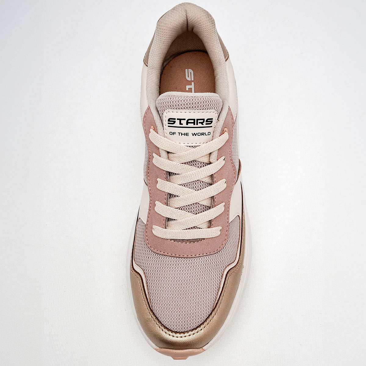 Tenis sneakers chunky para mujer marca Stars Of The World Beige cod. 125781