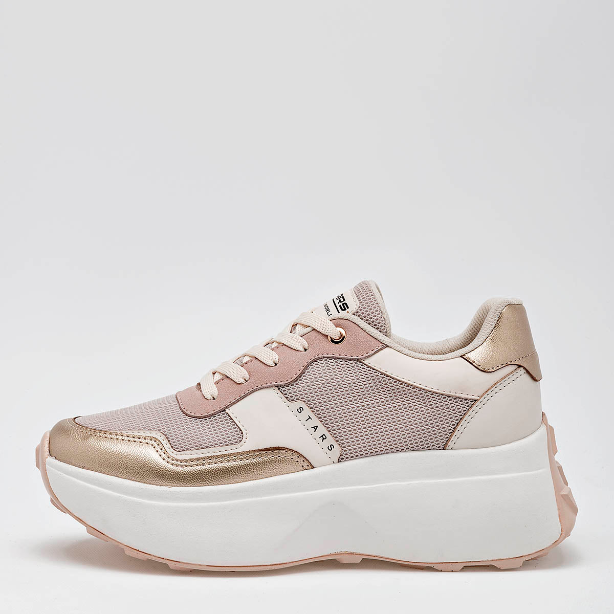 Tenis sneakers chunky para mujer marca Stars Of The World Beige cod. 125781