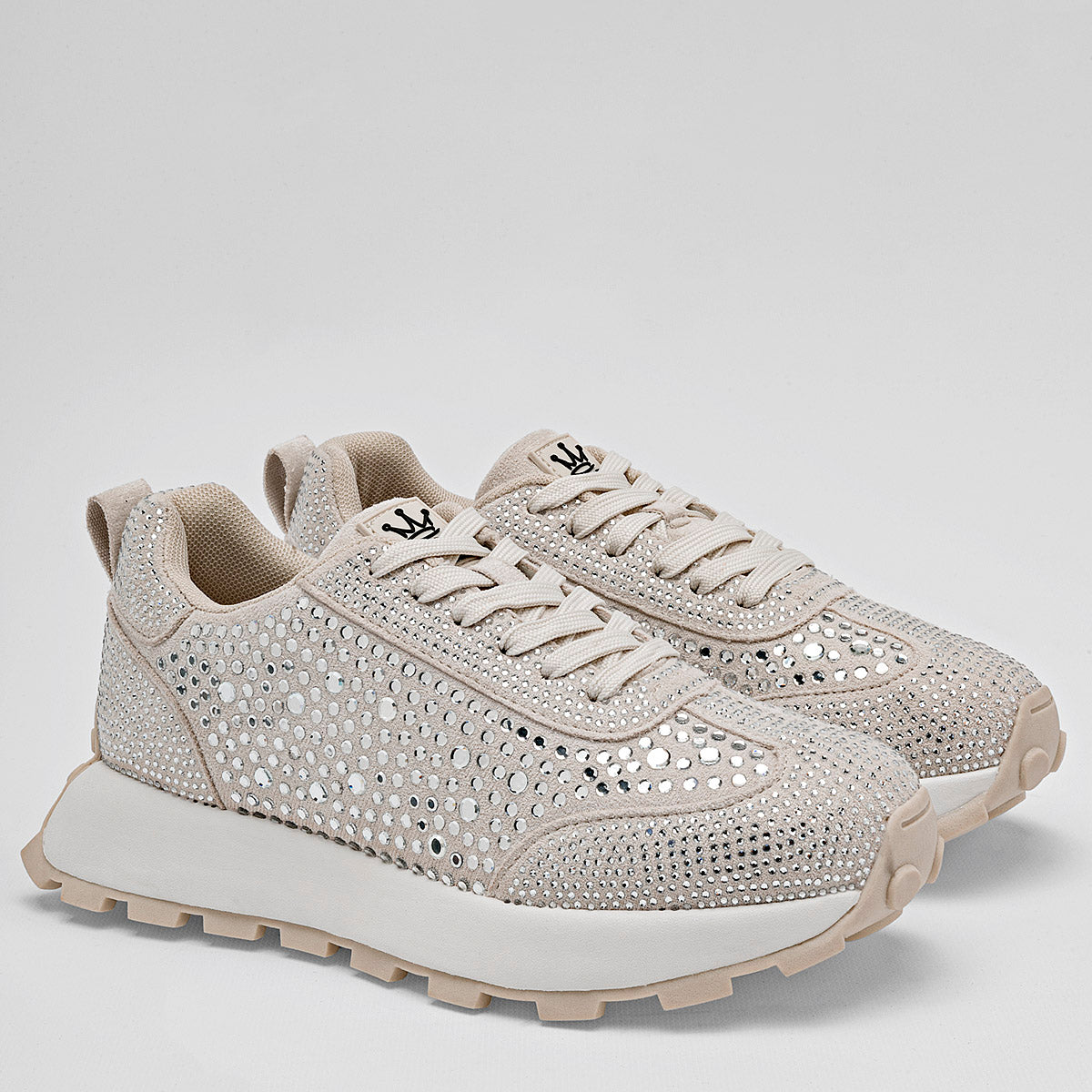 Tenis sneakers jogger para mujer marca Clasben Marfil cod. 126036