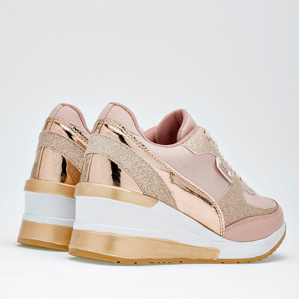 Tenis sneakers cuña para mujer marca Sugo Nude cod. 126144