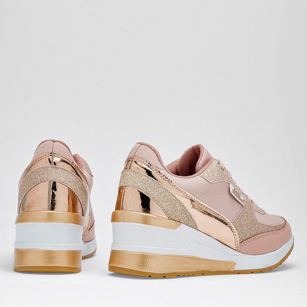 Tenis sneakers cuña para mujer marca Sugo Nude cod. 126144