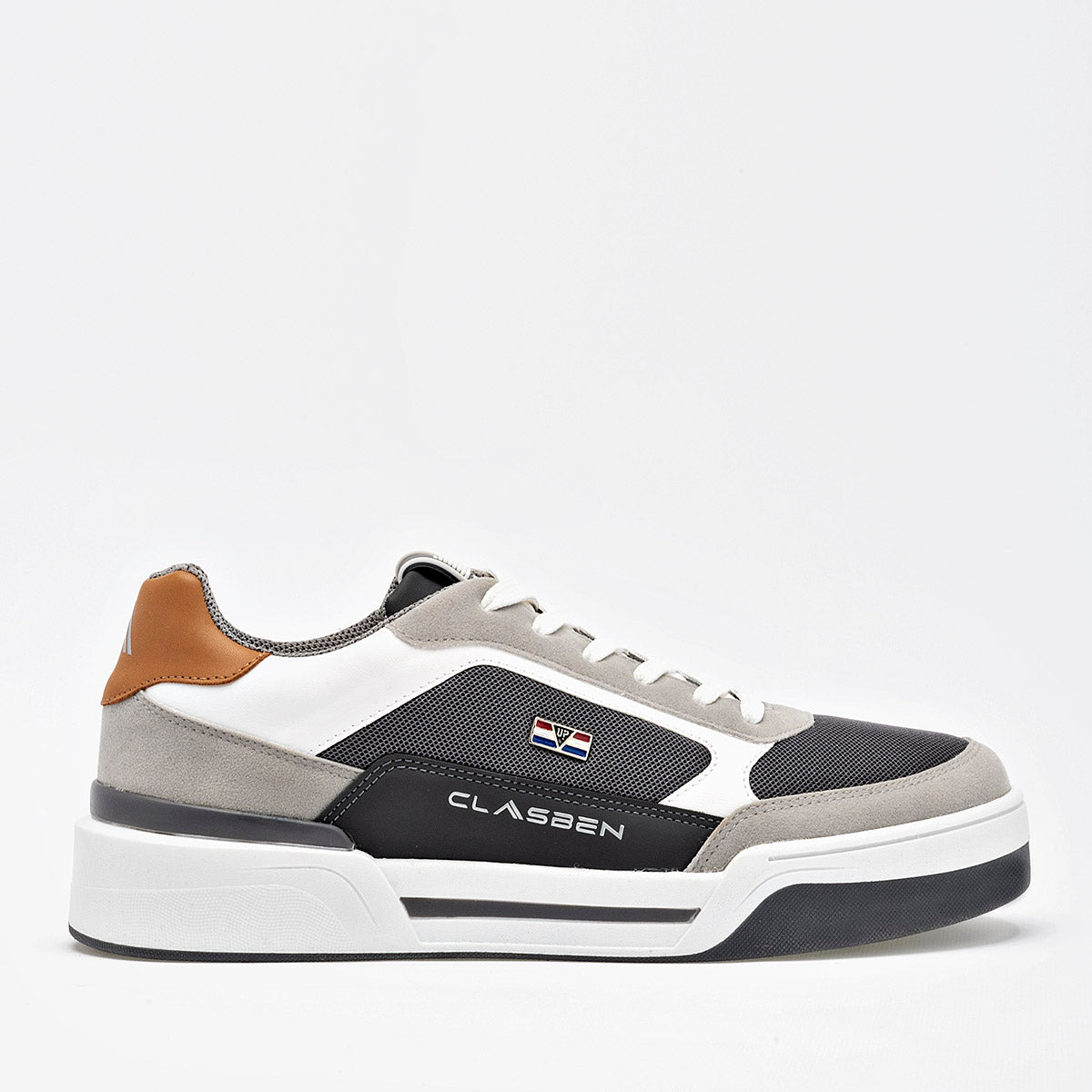 Tenis sneakers comodo casual para hombre marca Clasben Gris cod. 126215