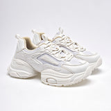 Tenis escolar suela chunky para joven marca Clasben Blanco cod. 127561