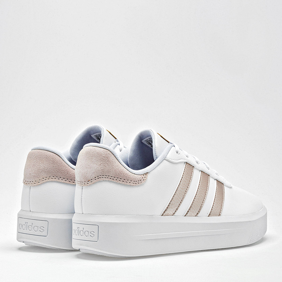 Tenis escolar para joven Court Platform marca Adidas Blanco cod. 128093