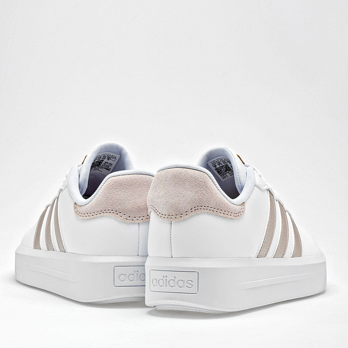 Tenis escolar para joven Court Platform marca Adidas Blanco cod. 128093