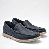 Mocasín de piel para hombre marca Flexi Azul Marino cod. 128595