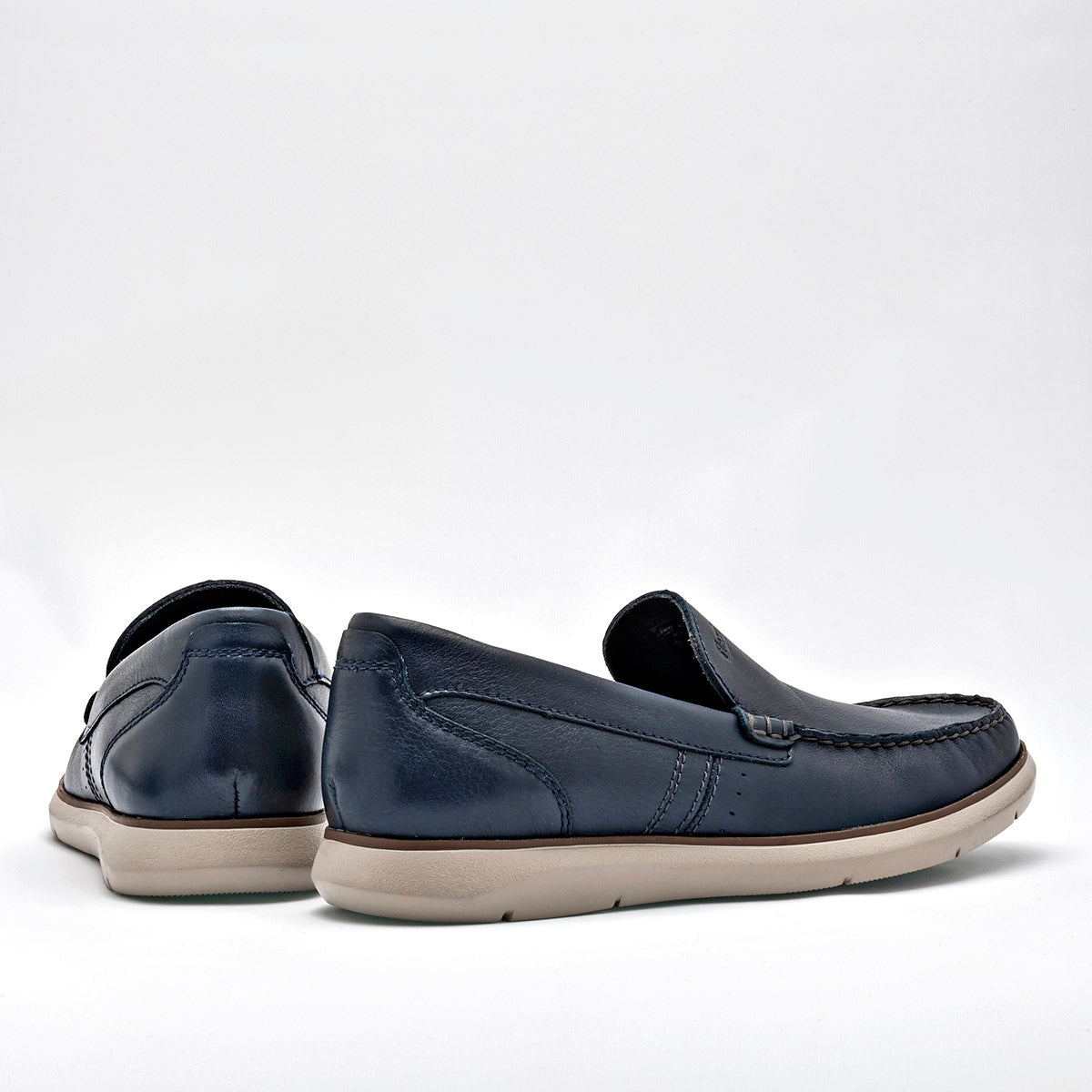 Mocasín de piel para hombre marca Flexi Azul Marino cod. 128595