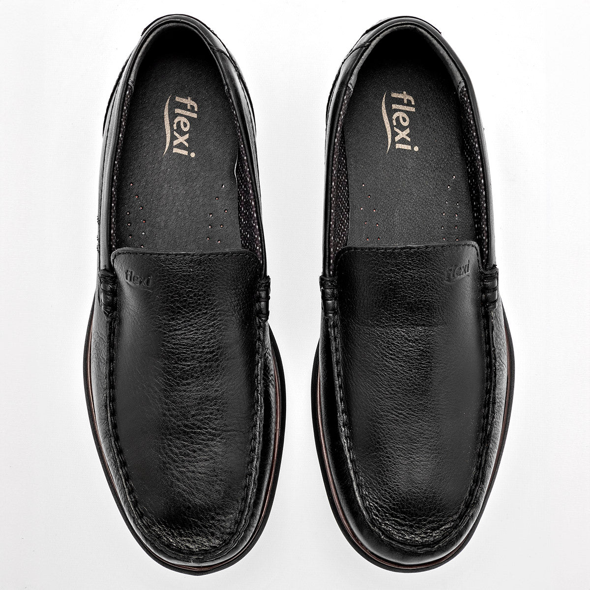 Mocasín de piel para hombre marca Flexi Negro cod. 128596