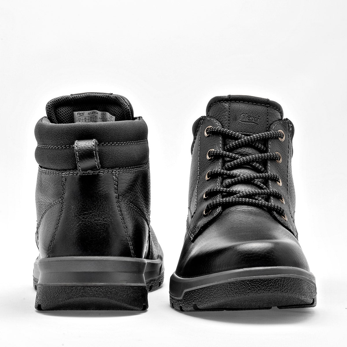 Bota de piel para hombre marca Flexi Negro cod. 128603