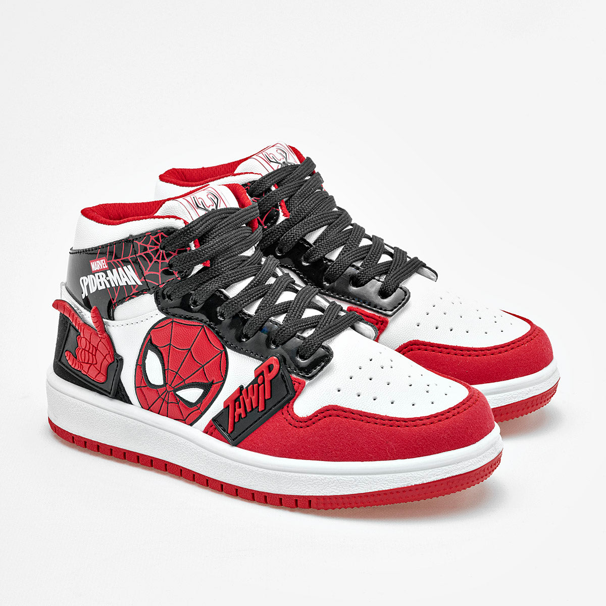 Tenis tipo botín urbano de Spiderman para Niño marca clasben Blanco cod. 128915