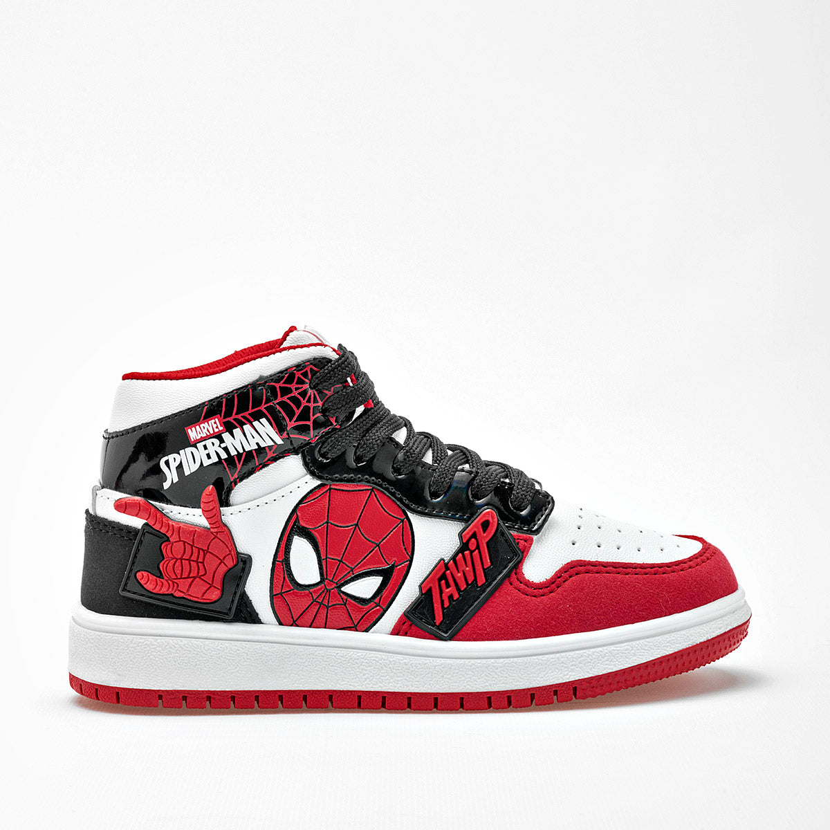 Tenis tipo botín urbano de Spiderman para Niño marca clasben Blanco cod. 128915