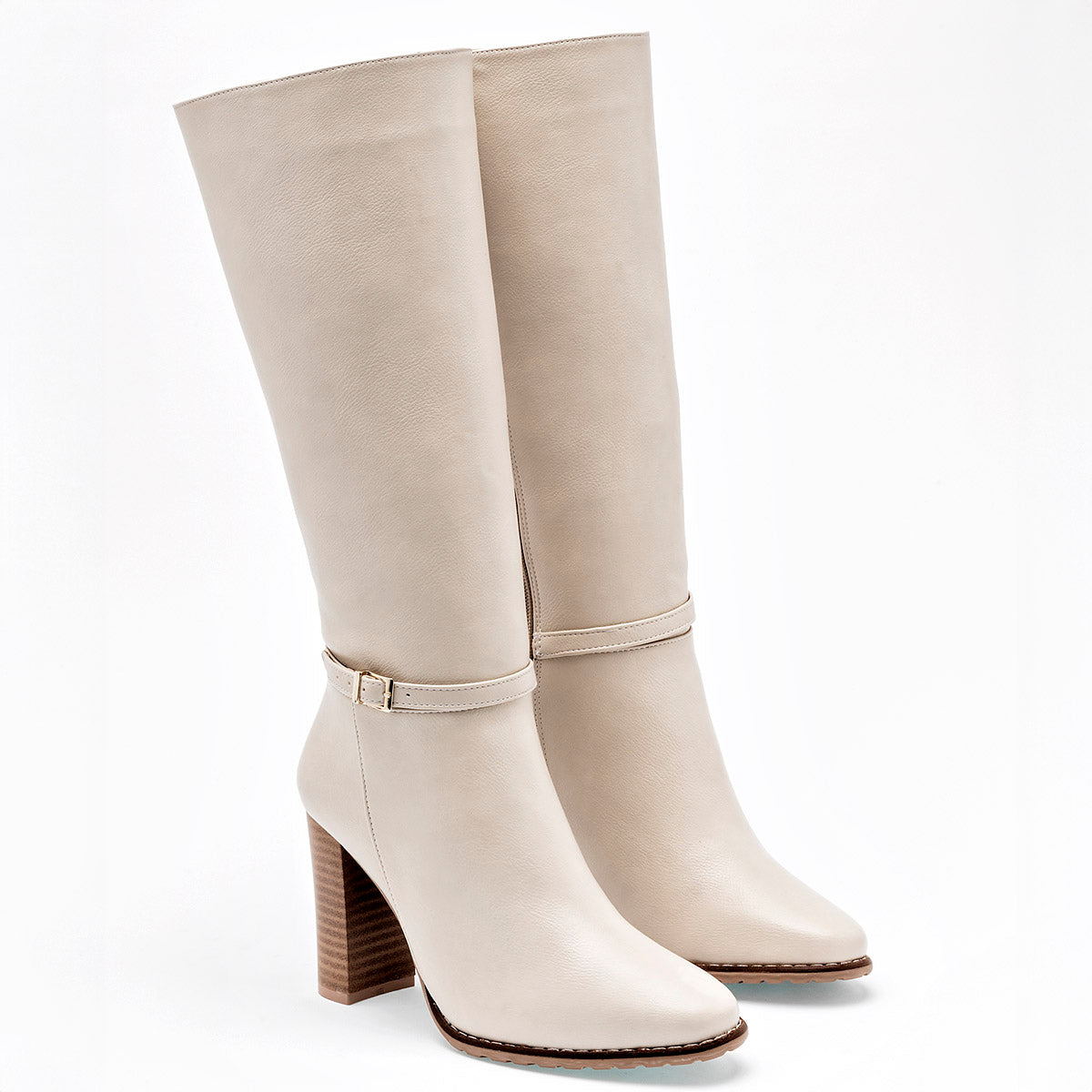 Bota caña larga para mujer marca Pietro Alessandro Beige cod. 128961