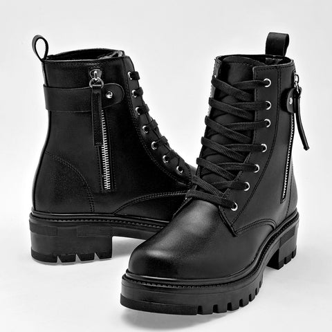 Bota caña corta Rojo Cereza para mujer