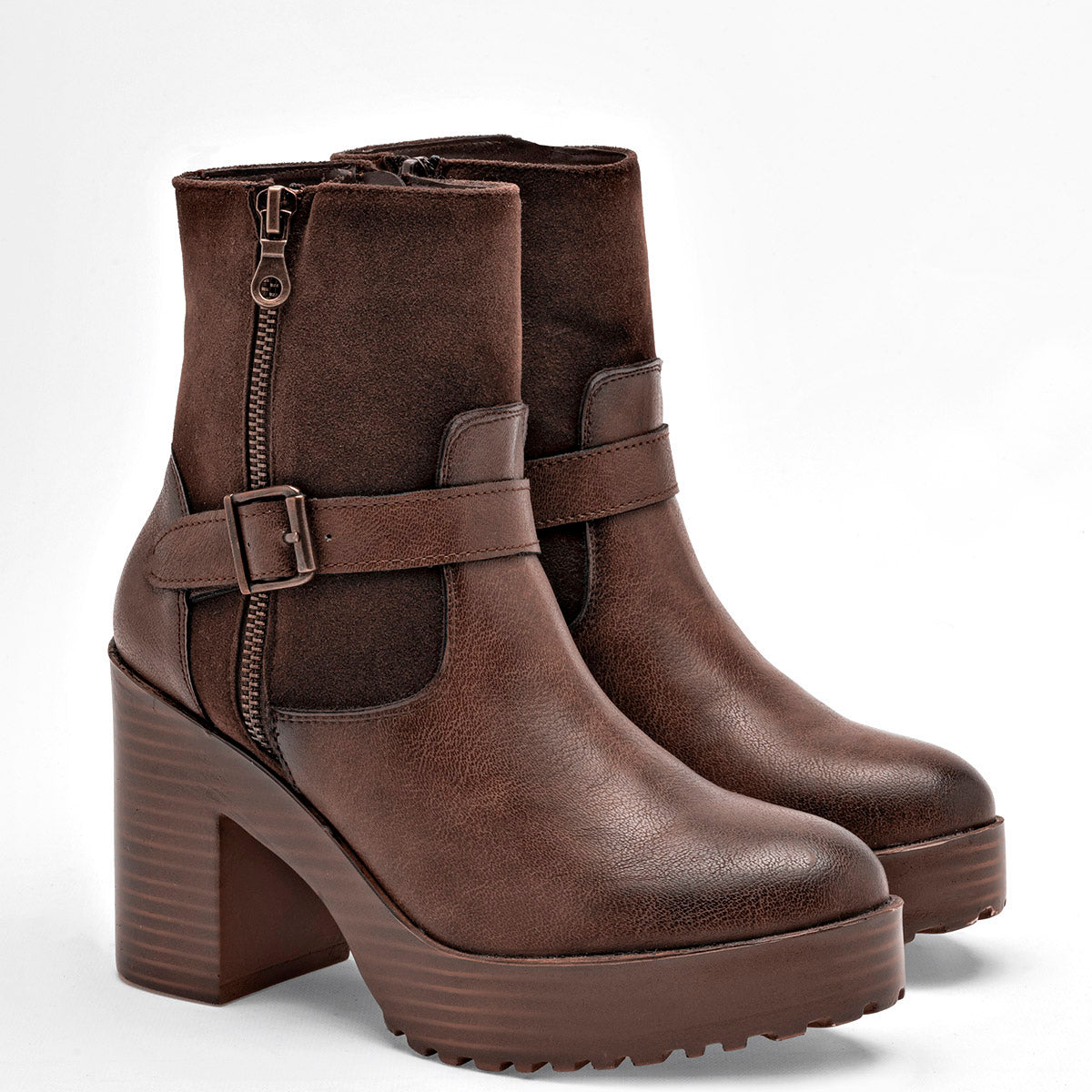 Bota caña corta para mujer marca Taguesi Café cod. 128990