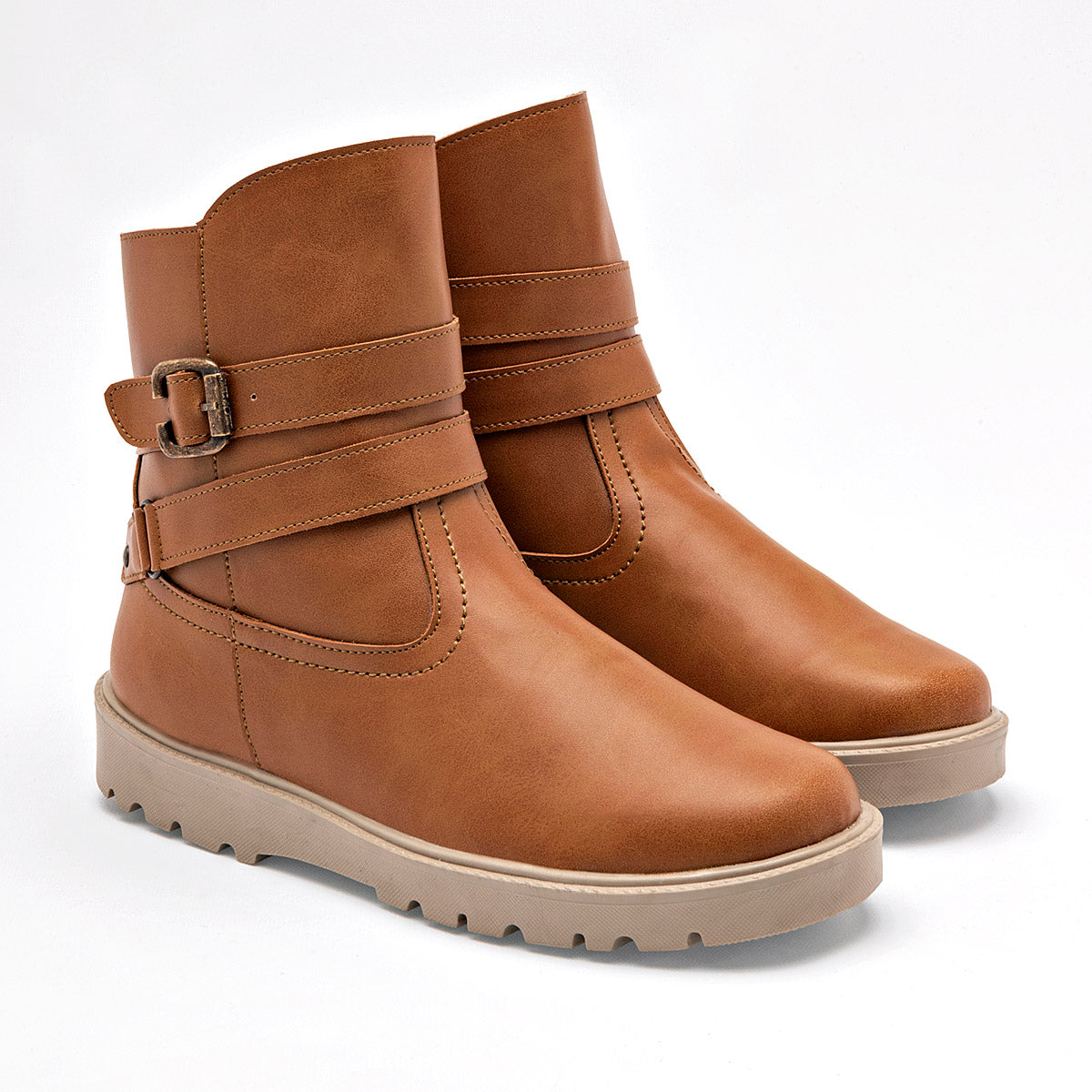 Bota caña corta para joven mujer marca Yondeer Camel cod. 129010