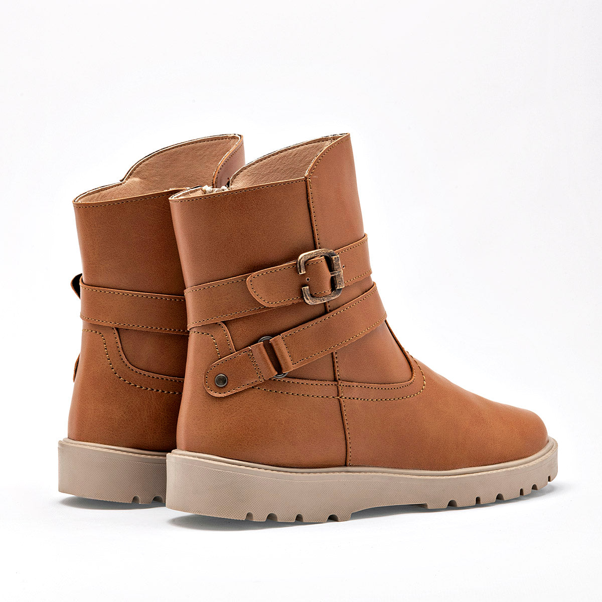 Bota caña corta para joven mujer marca Yondeer Camel cod. 129010