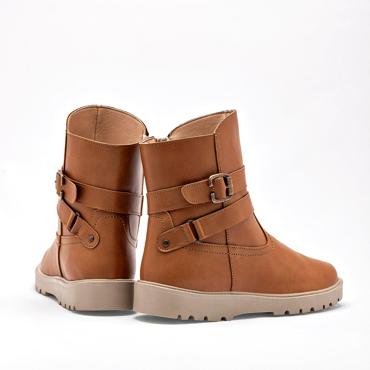 Bota caña corta para joven mujer marca Yondeer Camel cod. 129010