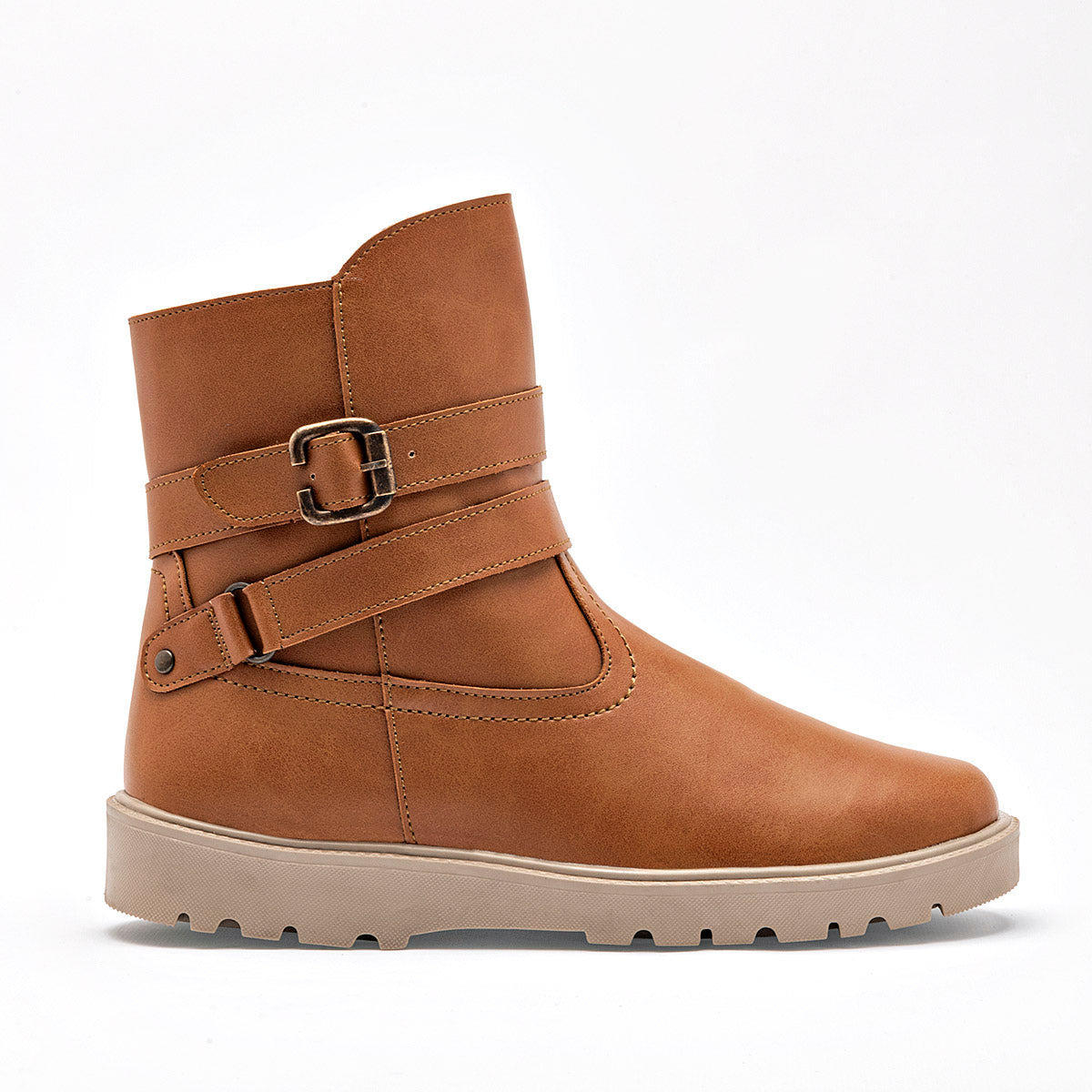 Bota caña corta para joven mujer marca Yondeer Camel cod. 129010