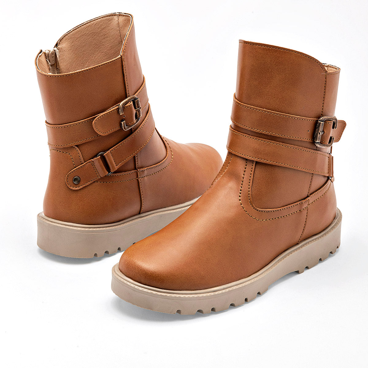 Bota caña corta para joven mujer marca Yondeer Camel cod. 129010