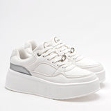 Tenis escolar para joven marca Clasben Blanco cod. 129123