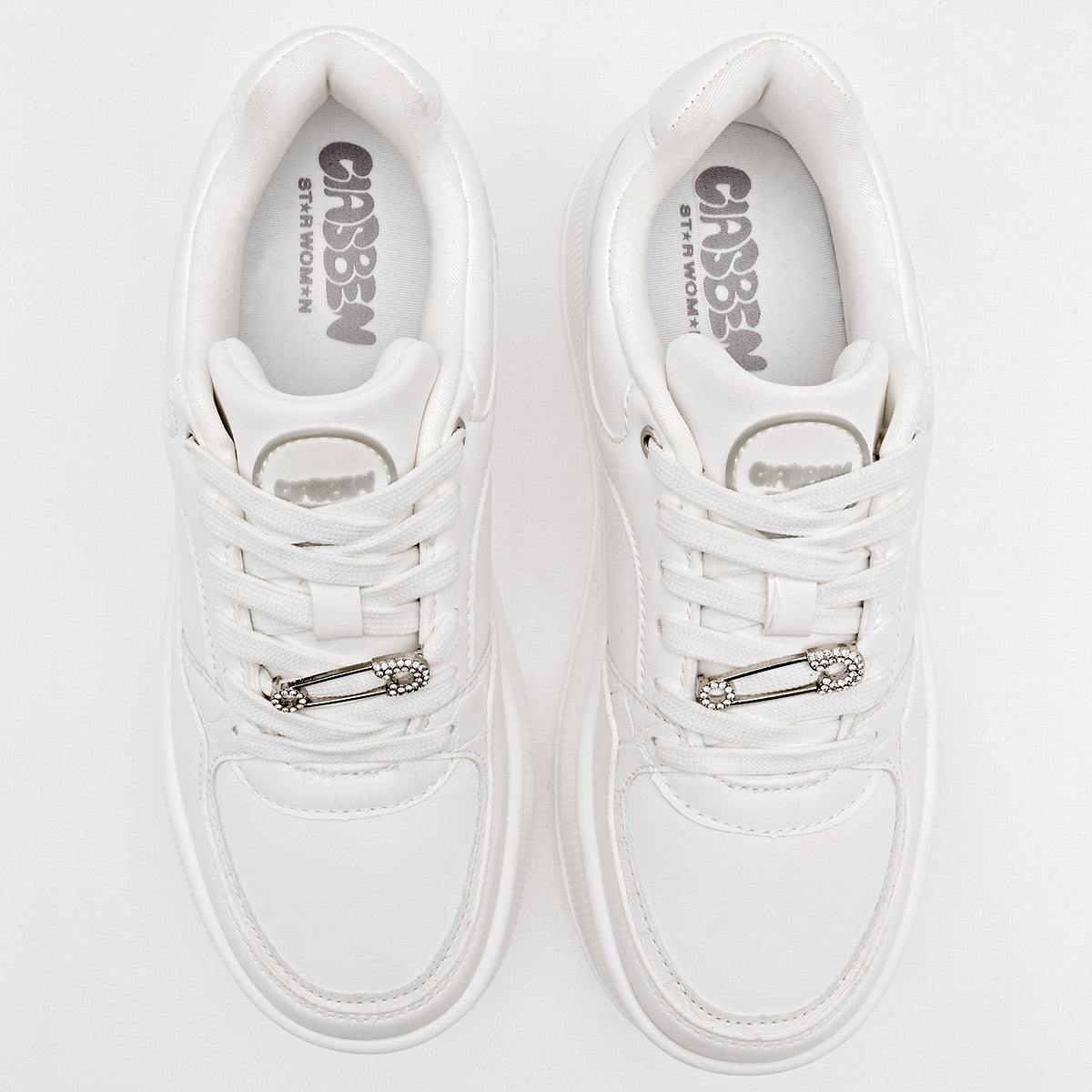 Tenis escolar para joven marca Clasben Blanco cod. 129123