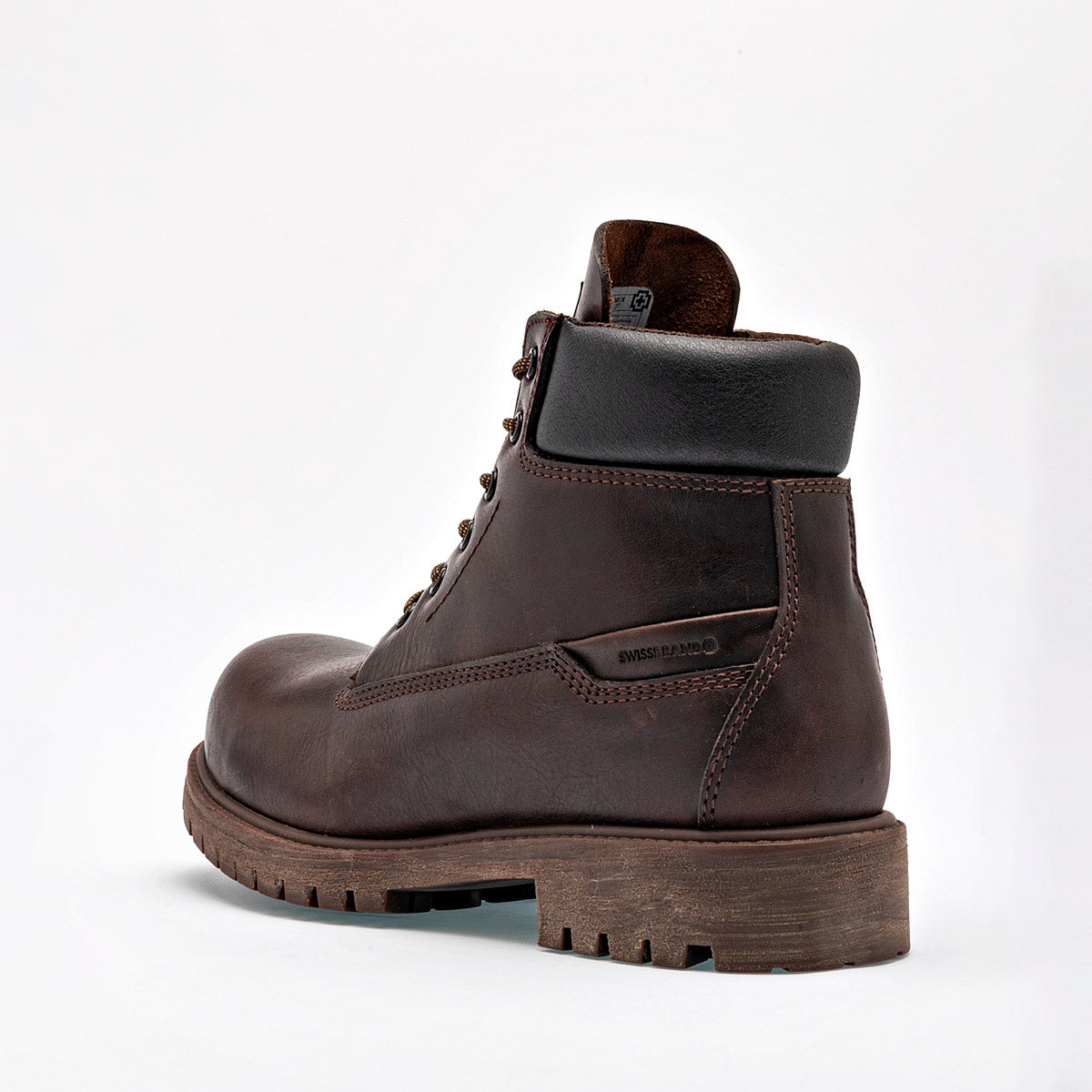 Bota industrial de piel para hombre marca Swissbrand Café cod. 129439