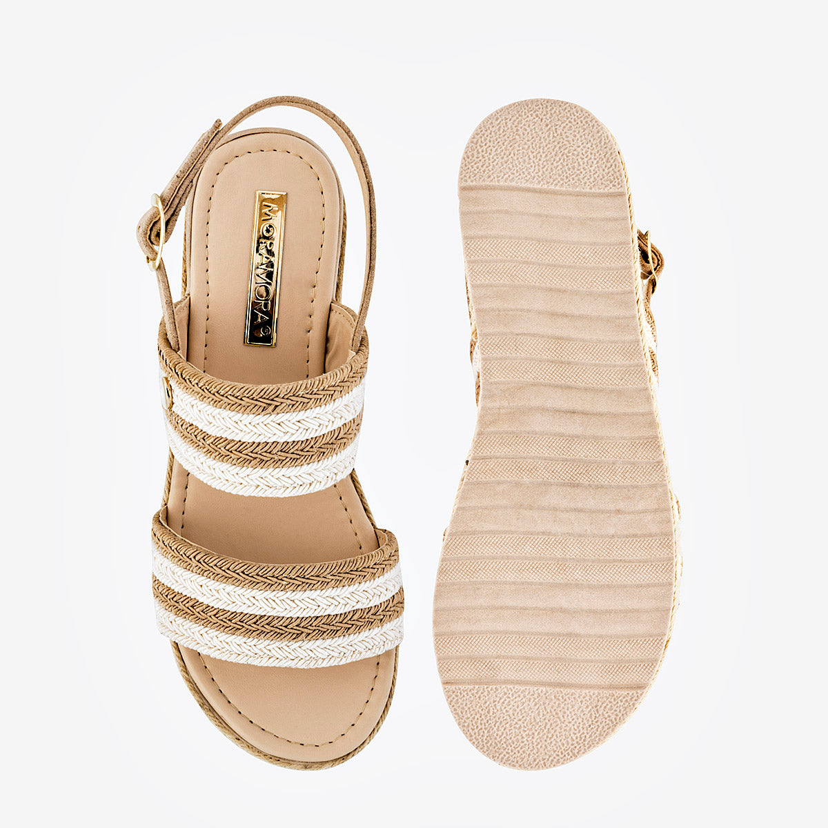 Sandalia para mujer marca Moramora Beige cod. 130129