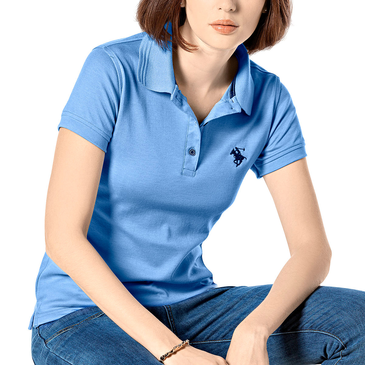 Blue Blood Playera tipo polo para mujer