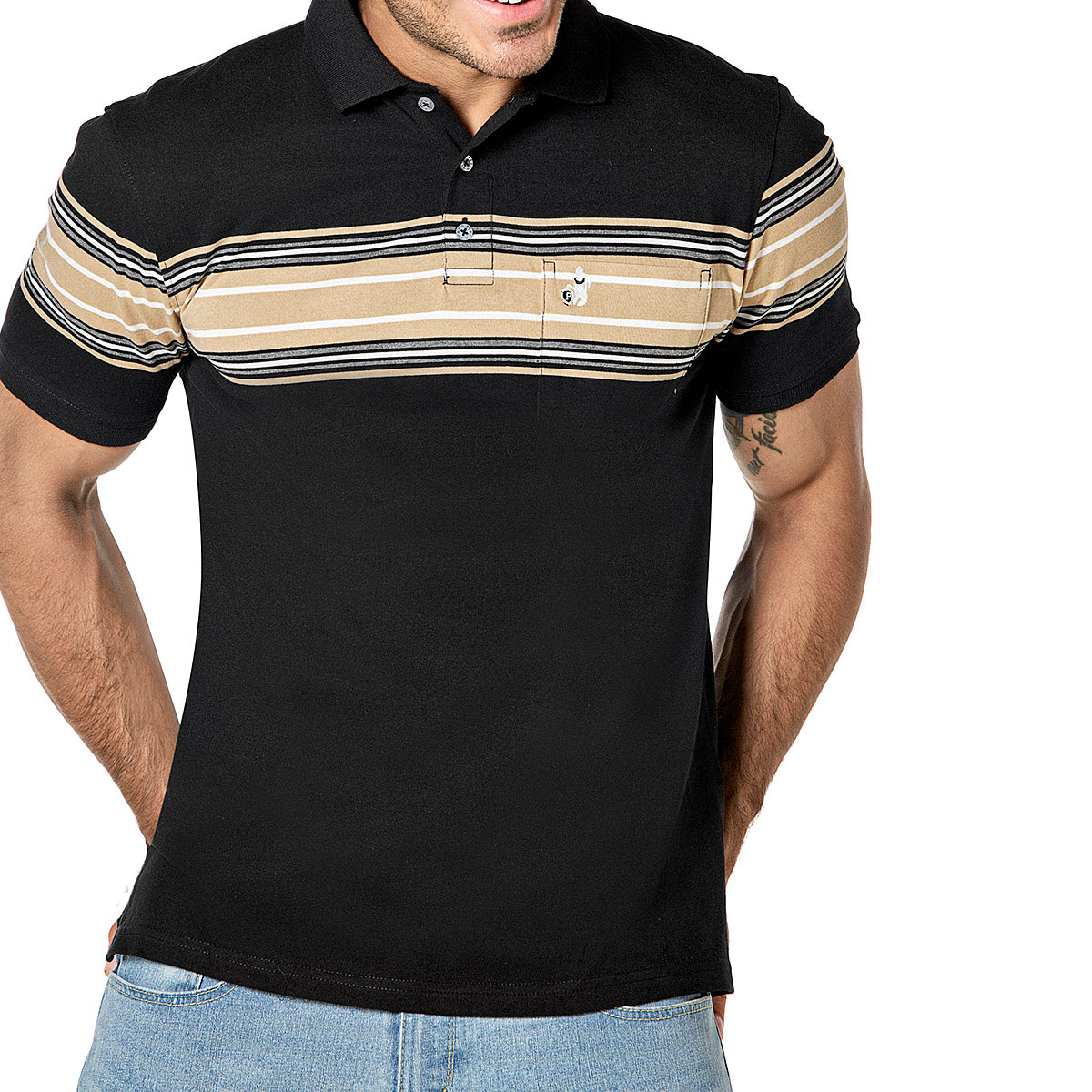 Alfa Sport Playera tipo polo para hombre