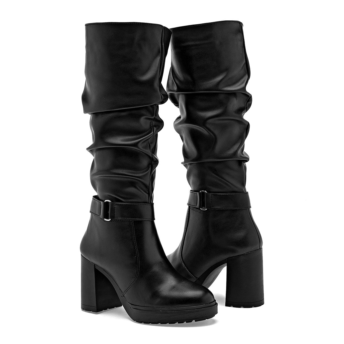 Bota de caña larga para Mujer Green Love Negro