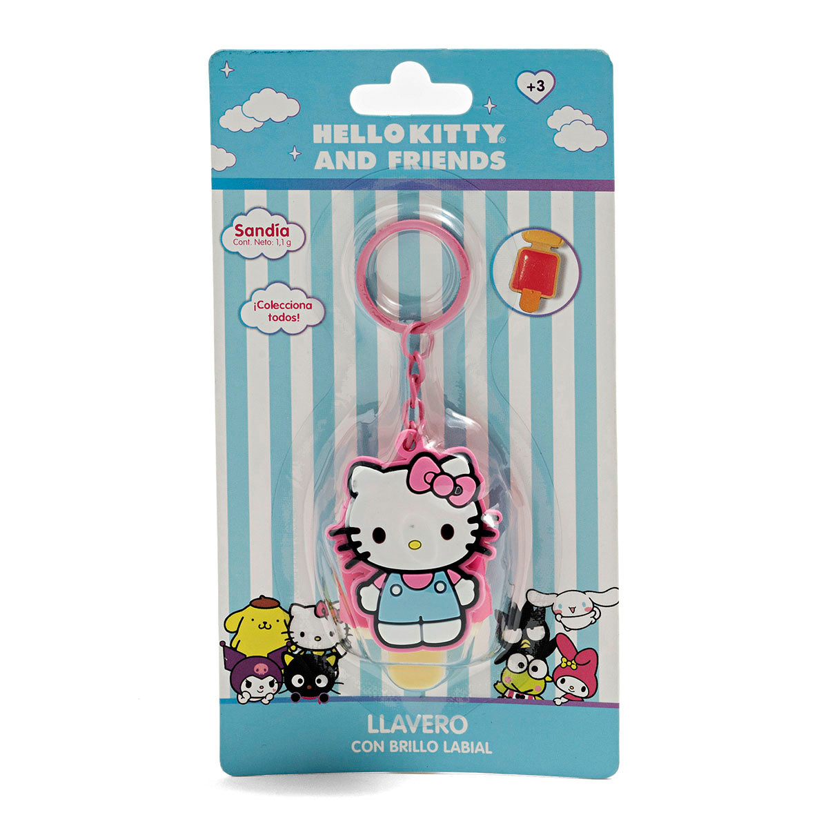 Llavero Con Brillo Labial Hello Kitty para Niña
