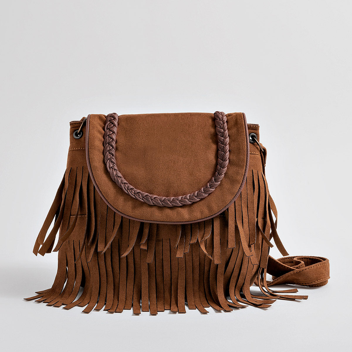 Bolsa tipo crossbody para mujer marca Moramora Café cod. 59423