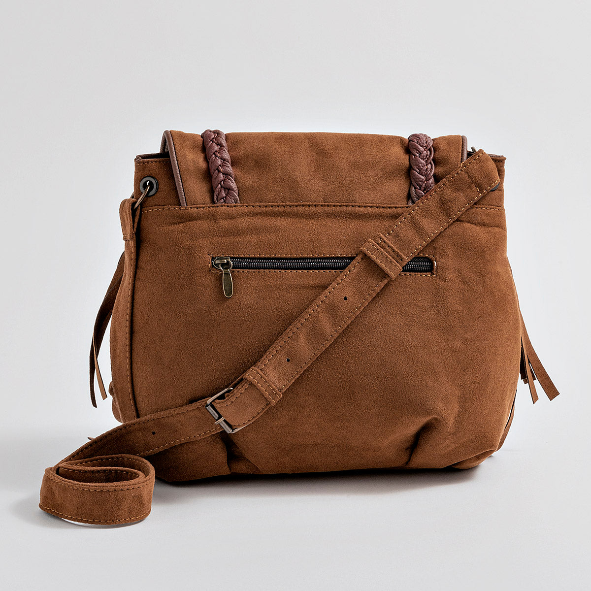 Bolsa tipo crossbody para mujer marca Moramora Café cod. 59423