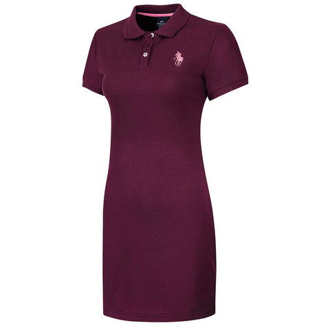 Vestido tipo polo color vino Polo Houston para mujer